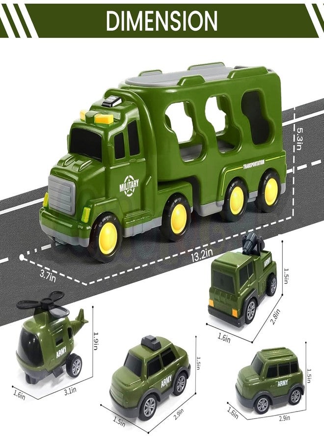 BlackZone 5-in-1 Friction-Powered Transport Carrier Vehicle Set | Montessori Educational Transport Carrier Vehicle Toy for Boys & Girls, Birthday Gift Ages 3+ (5 in 1 Army Transport Carrier) - Image 2